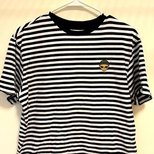 SUCC Lil Mayo Black and White striped shirt